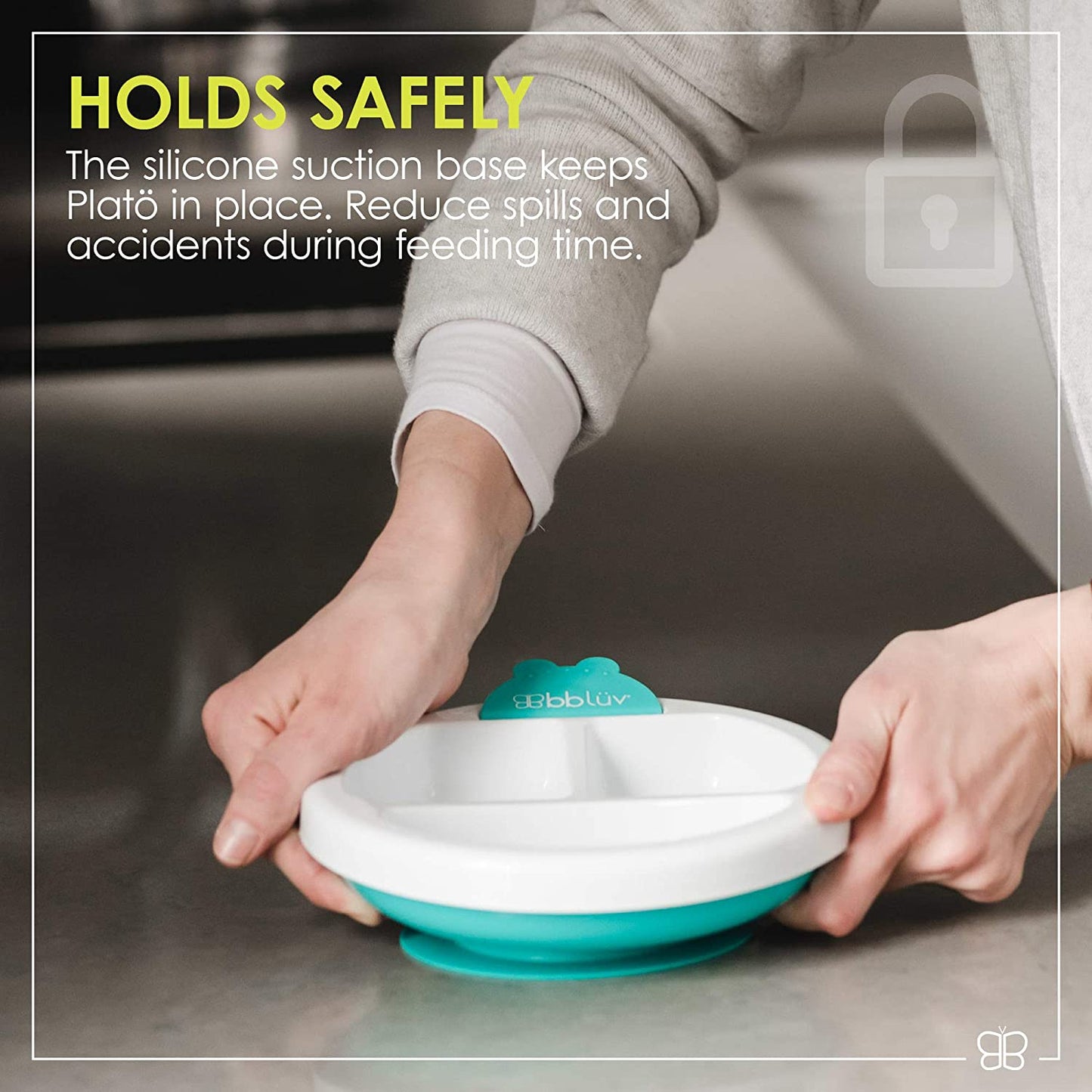 bblüv - Platö - Warming Feeding Plate - 3 Compartments with Suction Base for Baby to Toddler (Color) - BPA and Phthalate Free
