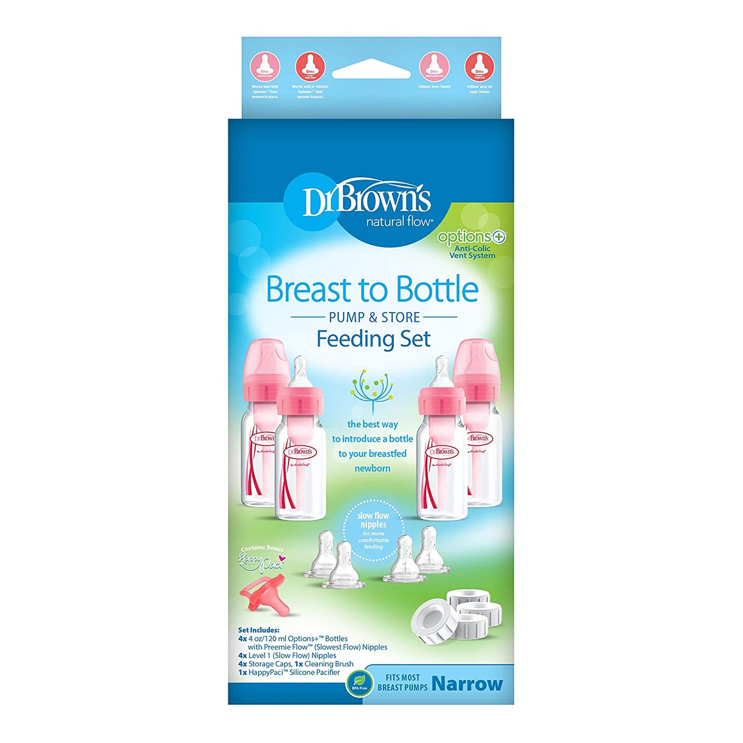 Dr. Brown's Options Slow Flow Bottle Set for Breastfed Baby