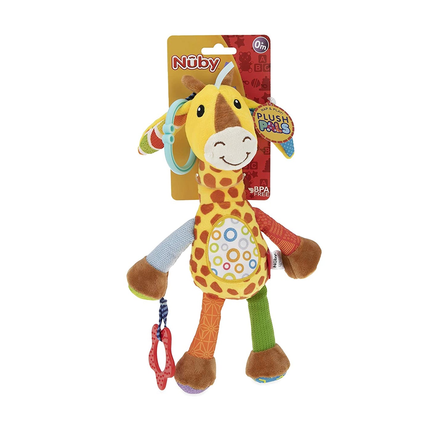 Nuby Interactive Soft Plush Pal Toy- Om+, Characters Vary - Monkey, Elephant, Giraffe