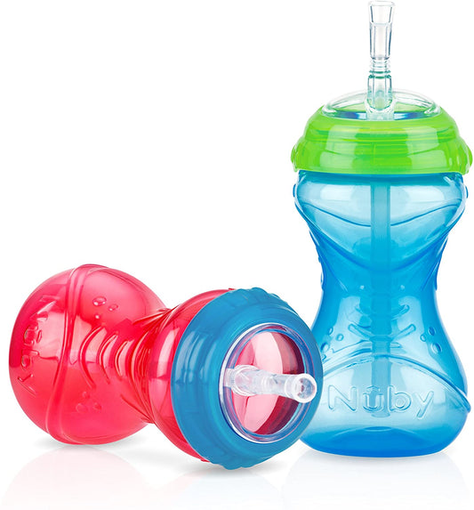 Nuby No-Spill Clik-It Flex Straw Cup, 12 Months Plus