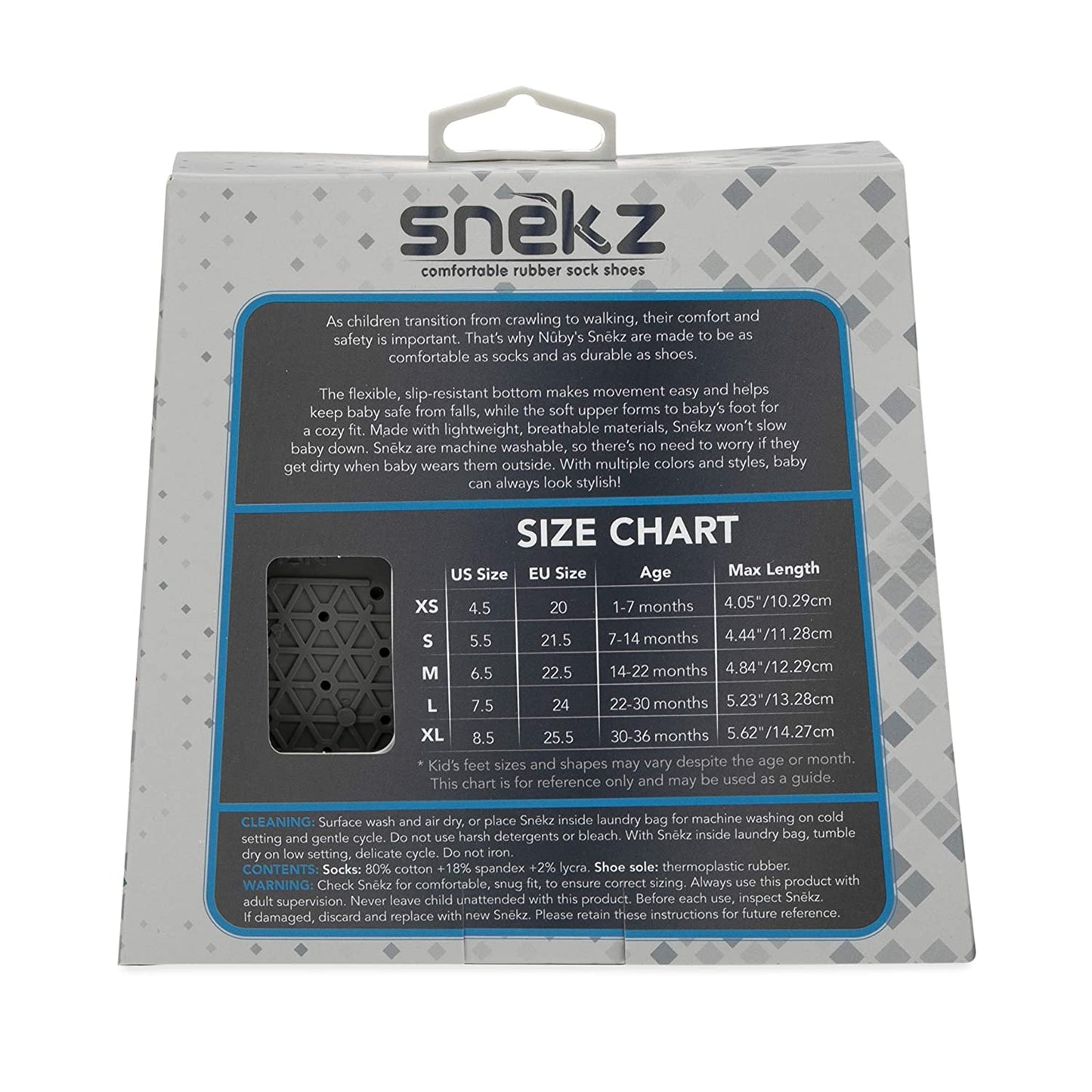 Nuby Snekz Comfortable Rubber Sole Sock Shoes for First Steps