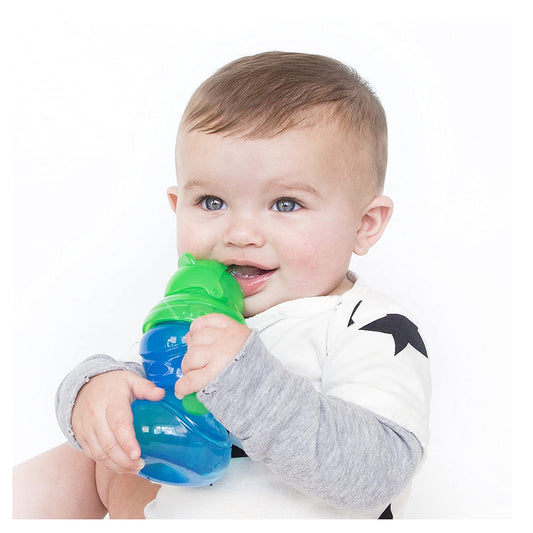 Nuby No-Spill Flip N' Sip Clik-It Cup with 360 Straw, 8 Ounce, Colors May Vary, Multicolor