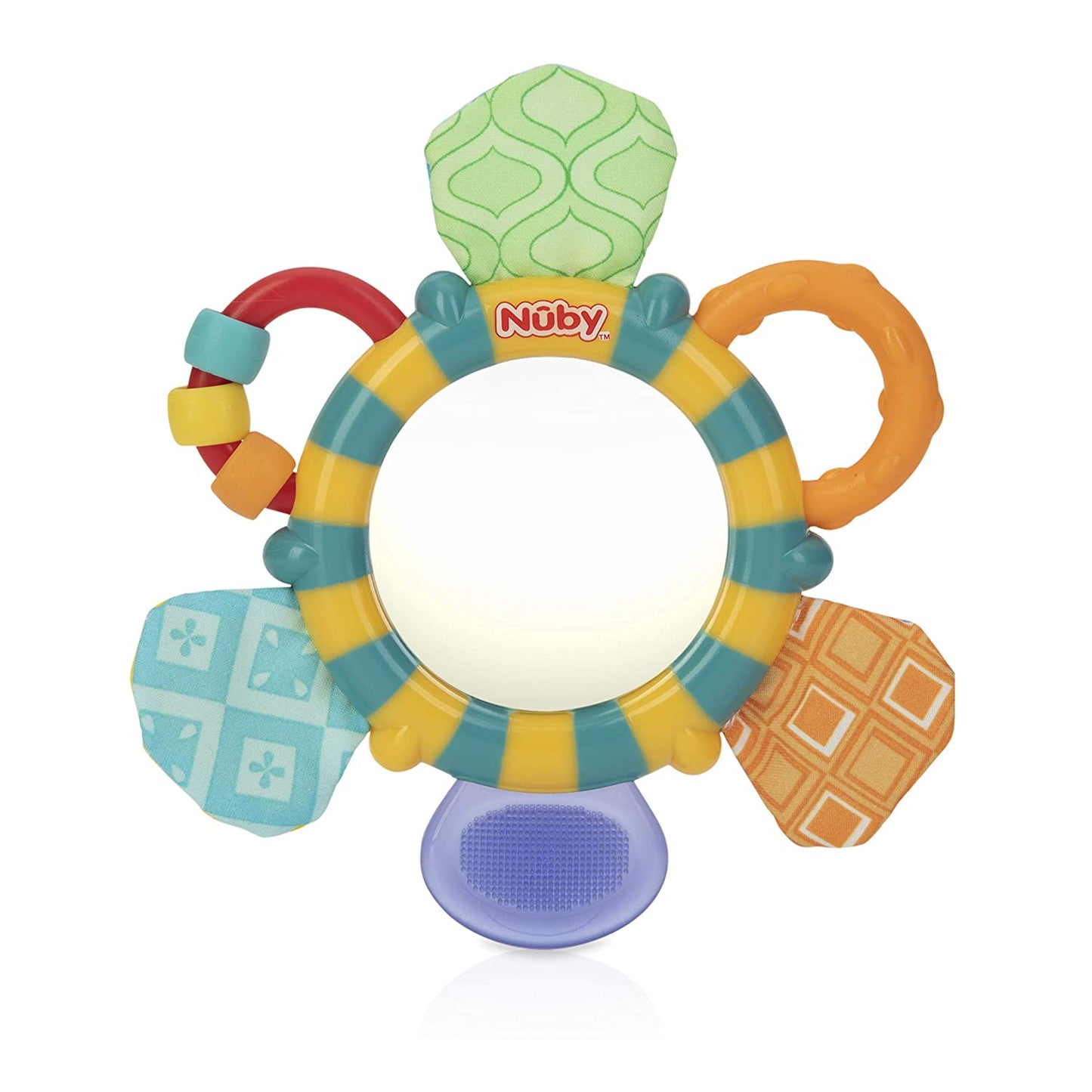 Nuby Look-at-Me Mirror Teether Toy, Colors May Vary (Blue/Yellow)