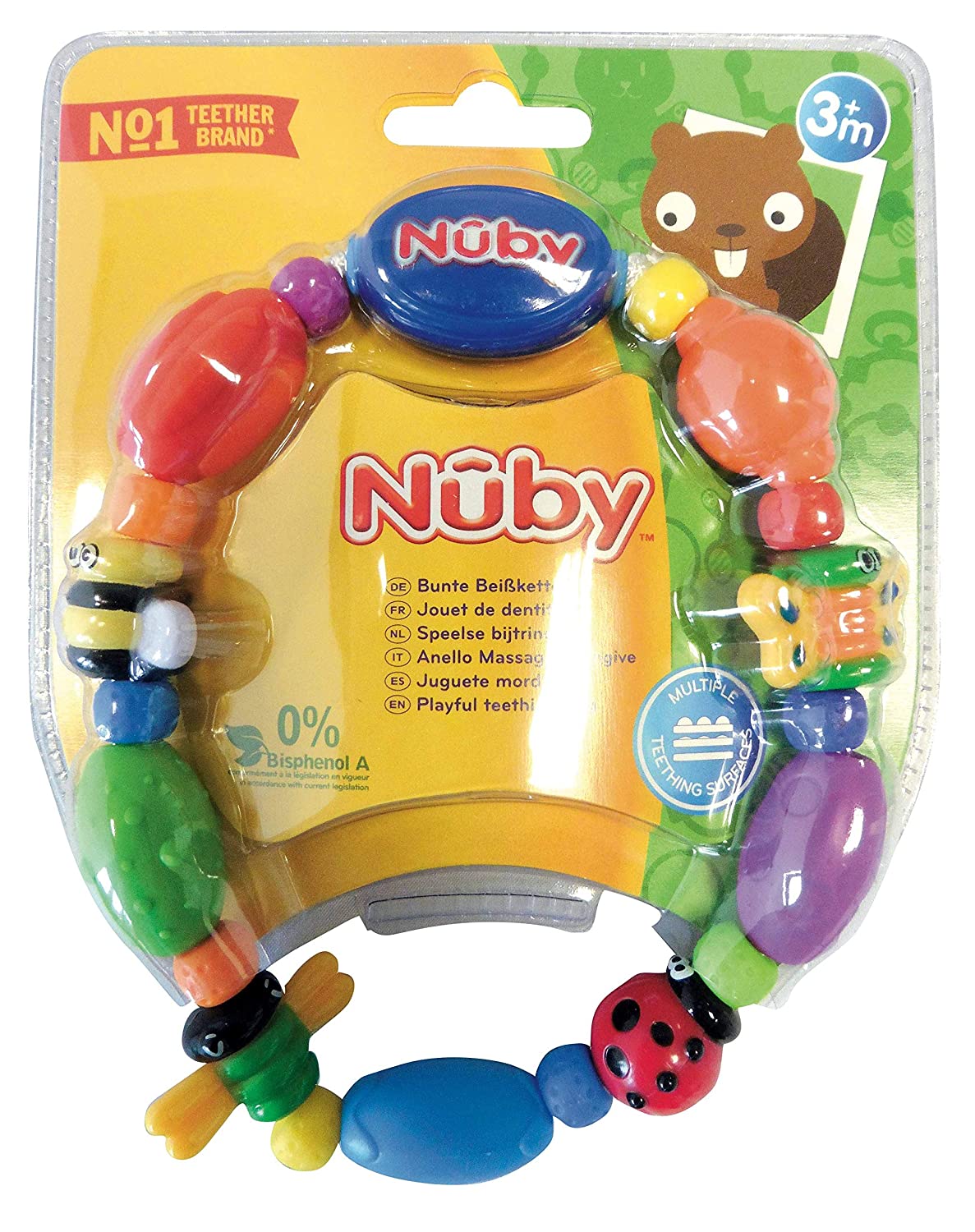 Nuby Bug-A-Loop Teether, Colors May Vary