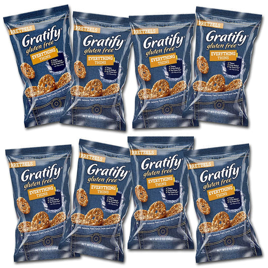 Gratify Gluten Free Everything Thins Pretzels 2 oz | 8 pack