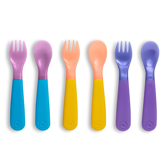 Munchkin Color Reveal Color Changing Toddler Forks and Spoons, 6 Pack