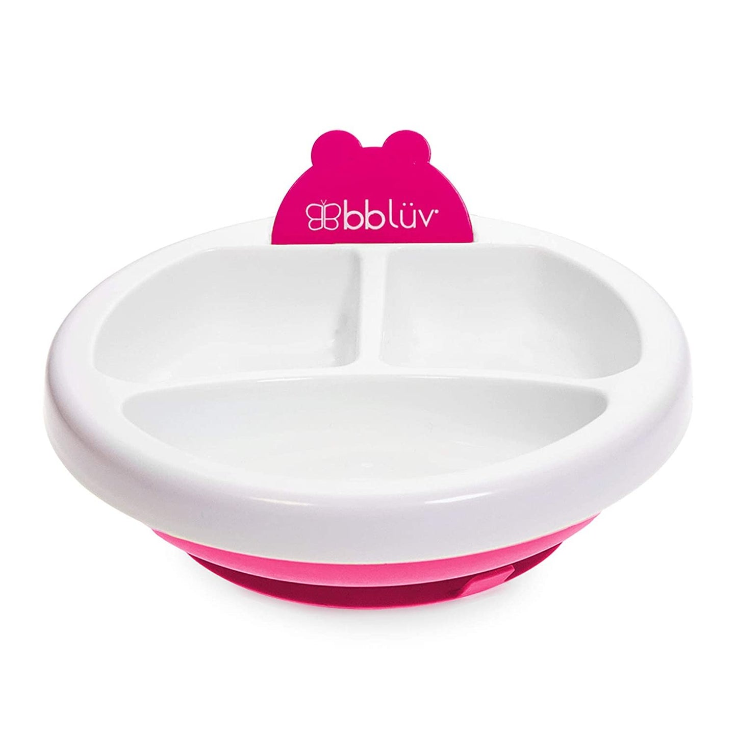 bblüv - Platö - Warming Plate - 3 Compartment, BPA Free with Suction Base for Baby Toddler (Pink)