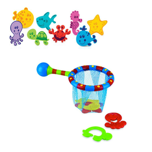 Nuby Bath Animals and Splash N' Catch Set
