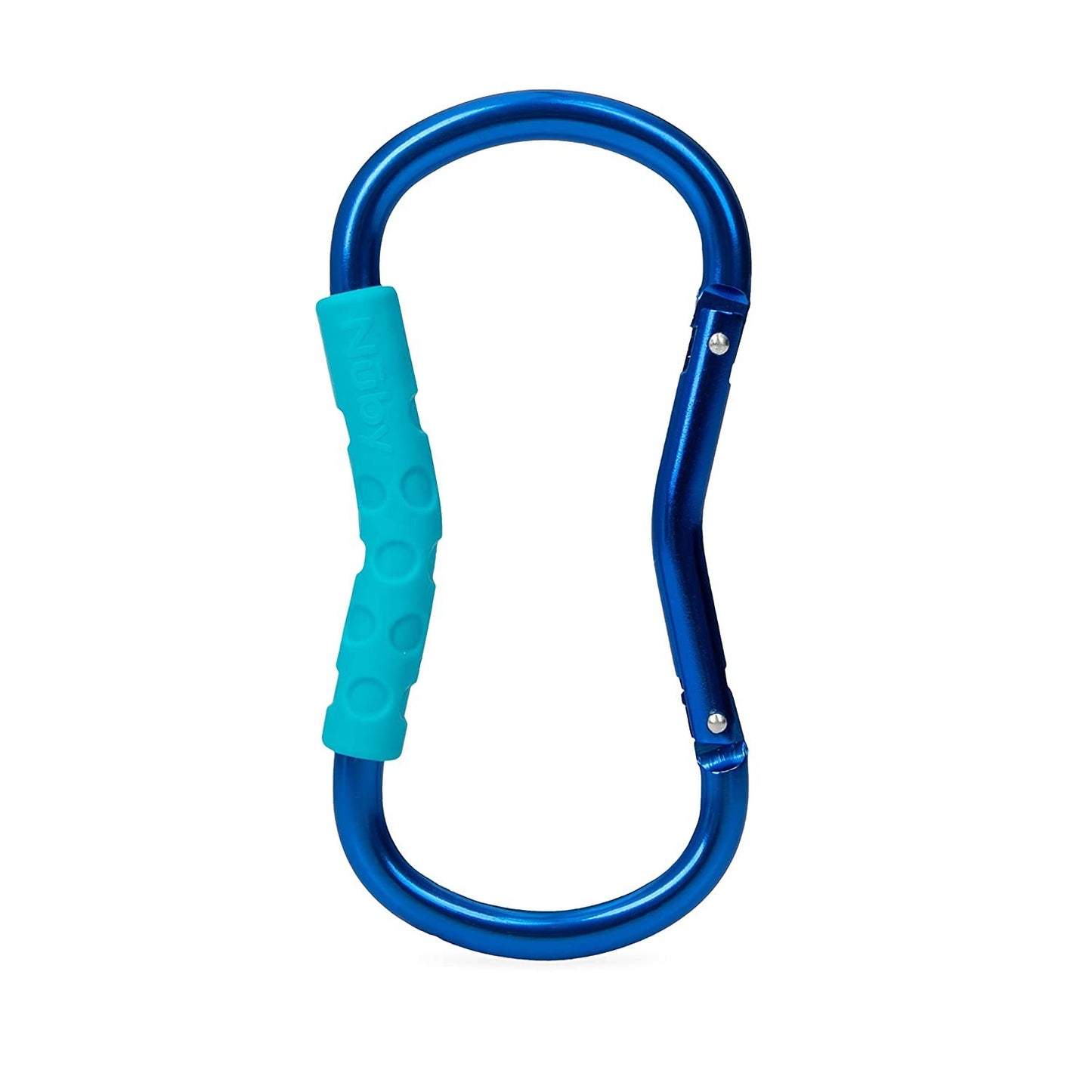 Nuby Large Handy Hook Carabiner Stoller Clip with Textured Soft Grip - Colors May Vary (Red, Blue, Aqua, Green)