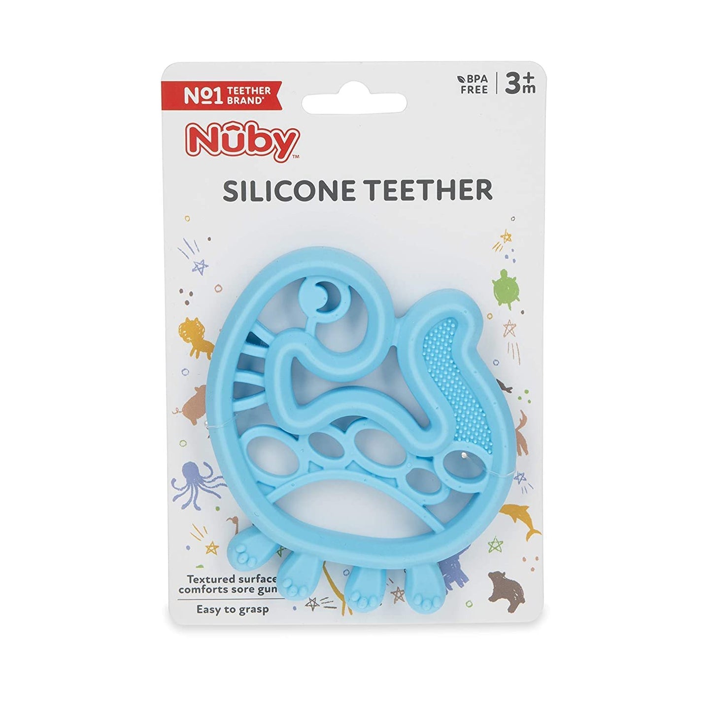 Nuby 100% Soft Silicone Teether with Massaging Bristles