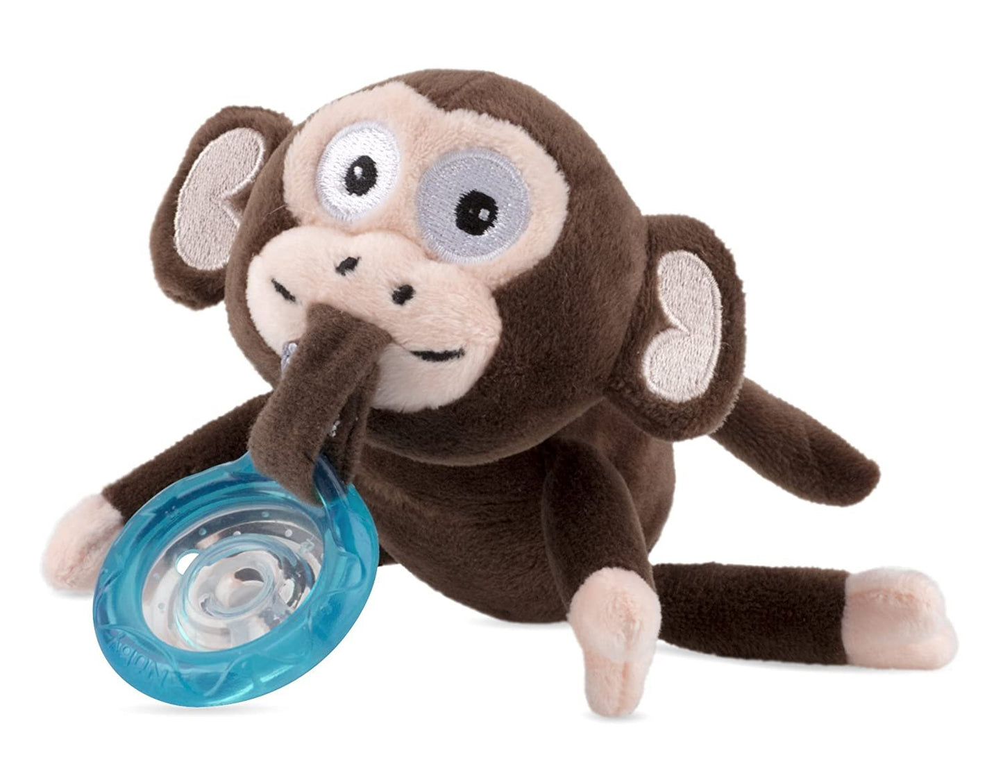 Nuby Natural Flex Cherry Pacifier with Snoozie Combo Set, Monkey, 0-6 Months