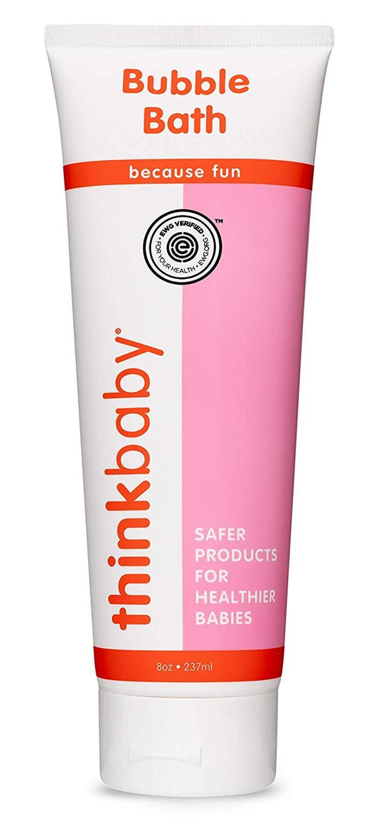 Thinkbaby EWG Verified Bubble Bath For Baby, Kid & Adult, Free of Parabens, Phthalates, 1,4 Dioxane & Toxic chemicals, Ingredient Safety Transparency, 8 Oz