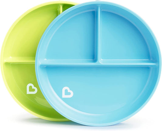 Munchkin Stay Put Divided Suction Plates, Pink/Purple
