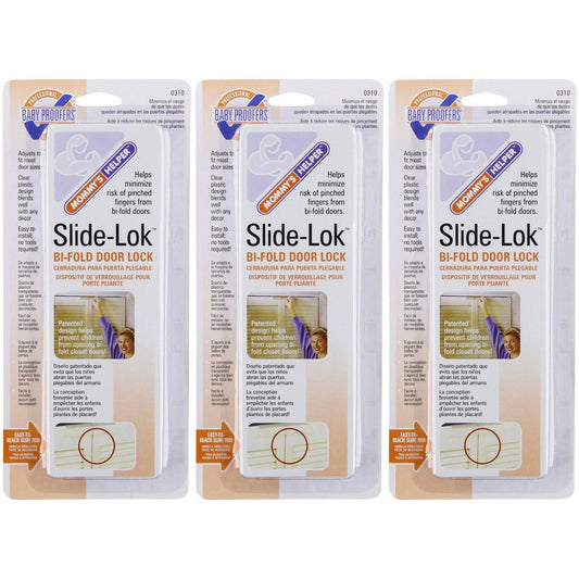 Mommys Helper Slide-Lok Bi-Fold Door Lock - 3 Count