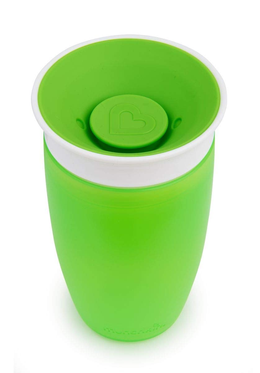 Munchkin Miracle 360 Degree 10 Ounce Spoutless Cup, 3 Pack, Green/Green/Green