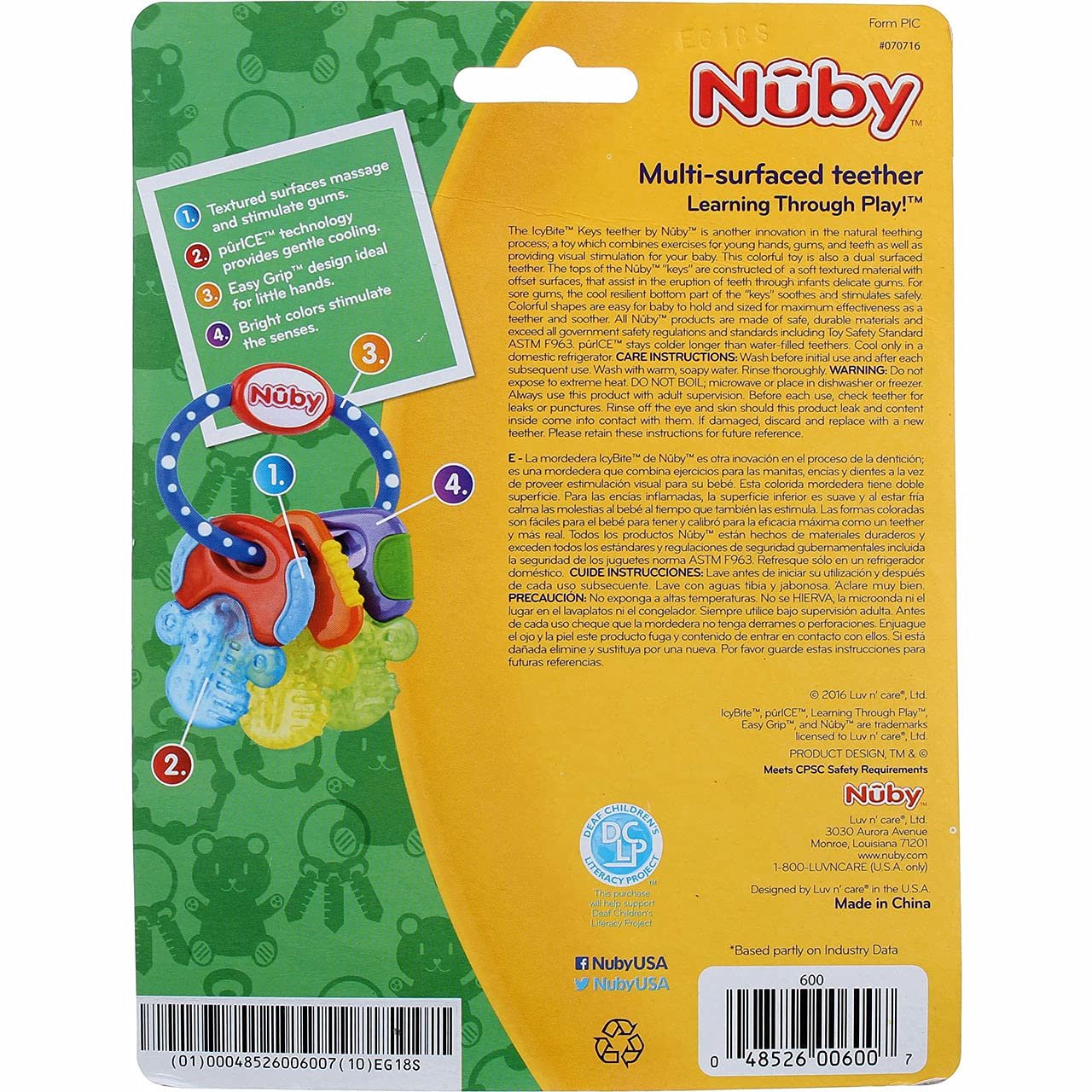 Nuby Icybite Hard/Soft Teething Keys - 2Pack