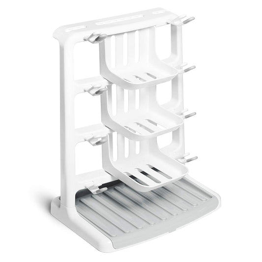 Munchkin Tidy Dry Space Saving Baby Bottle Drying Rack, Gray/White