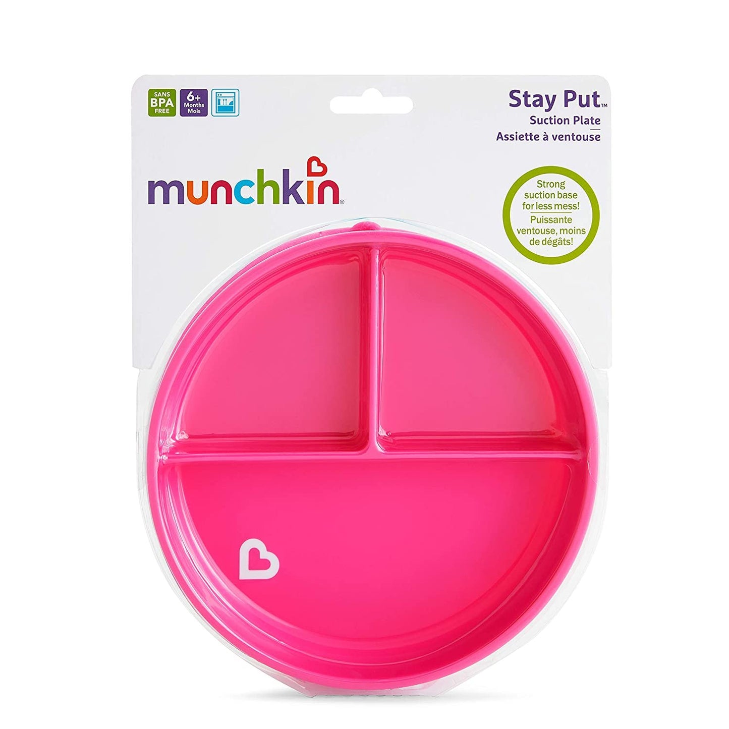 Munchkin Stay Put Divided Suction Plates 4 Pack (Pink/Purple/Blue/Green)
