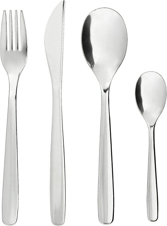 IKEA Mopsig Modern Silverware Cutlery Set 16 Piece Flatware Set - Service For 4 people 18/10 Stainless Steel Mirror Polished