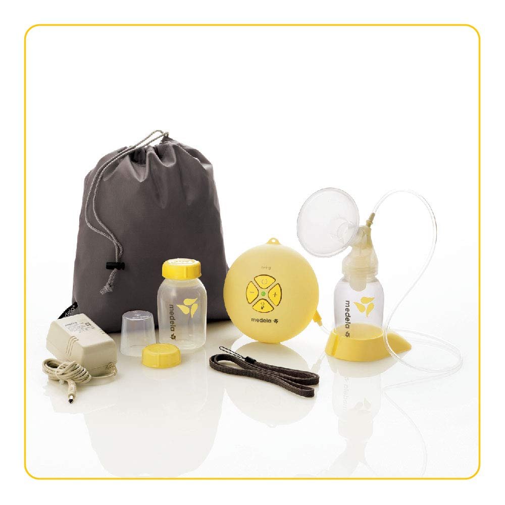 Medela, Swing, Single Electric Breast Pump, Compact and Lightweight Motor, 2-Phase Expression Technology, Convenient AC Adaptor or Battery Power, Single Pumping Kit, Easy to Use Vacuum Control