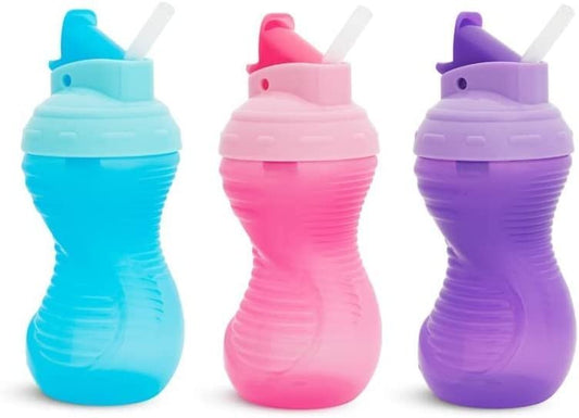 Munchkin Mighty Grip Flip Straw Cup, 10 oz 1 ea ( Pack of 3)