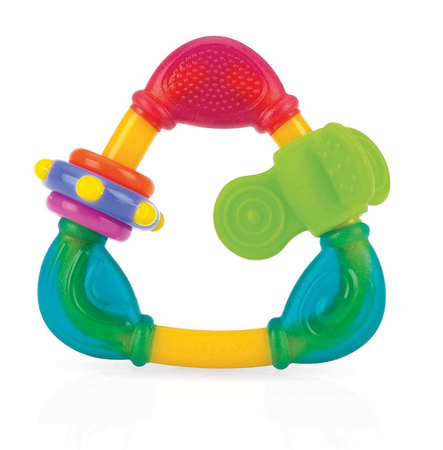 Nuby Spin N' Teethe Triangle Teether with Rattle