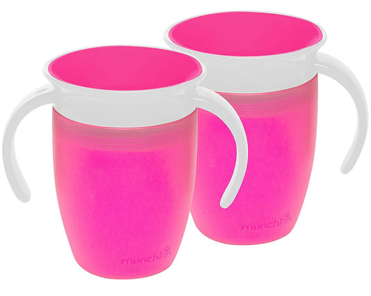 Munchkin Miracle 360 Trainer Cup, Pink, 7 Ounce, 2 Count