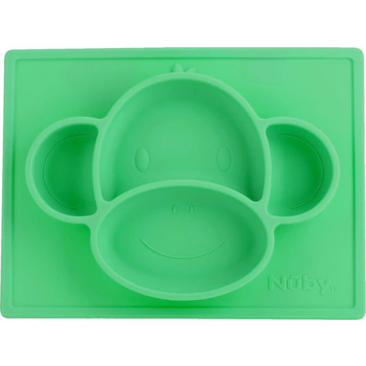 Nuby Sure Grip Monkey Silicone Placemat, Aqua