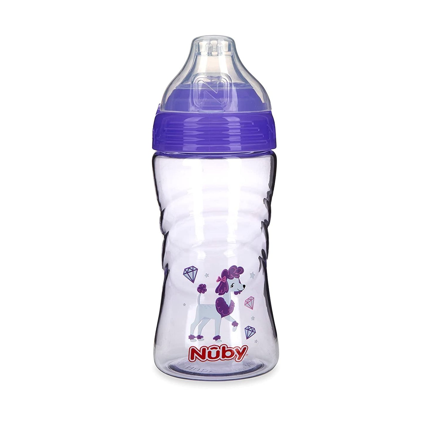 Nuby No Spill Printed Thirsty Kids No-Spill Sip-it Sport Cup with Soft Spout and Lid - 12oz / 360 ml, 12+ Months, 1 Pack, Print May Vary