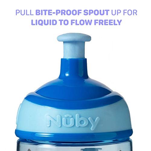 Nuby Thirsty Kids Tritan Free Flow Pop Up Super Slurp Water Bottle