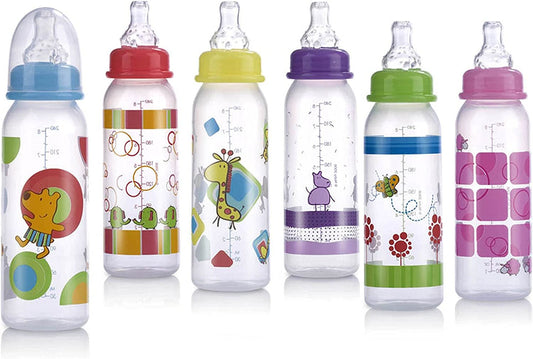 Nuby Non-Drip 3-Stage Wide Neck Bottle to Cup, 8 Ounce (Red/Blue/Green)