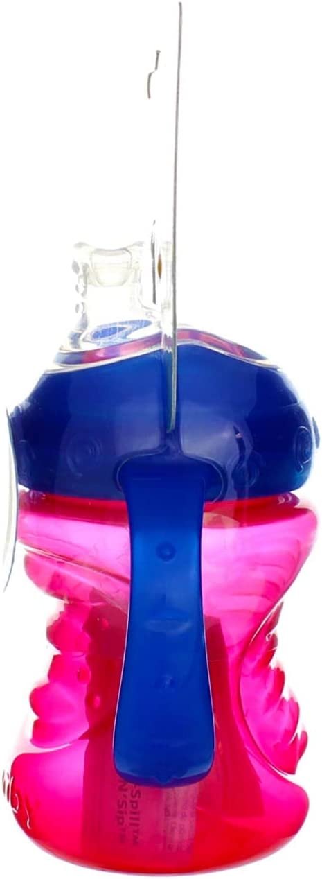 Nuby Two-Handle No-Spill Super Spout Grip N' Sip Cup, 8 Ounce, Single pack of 1 Cup, Colors May Vary