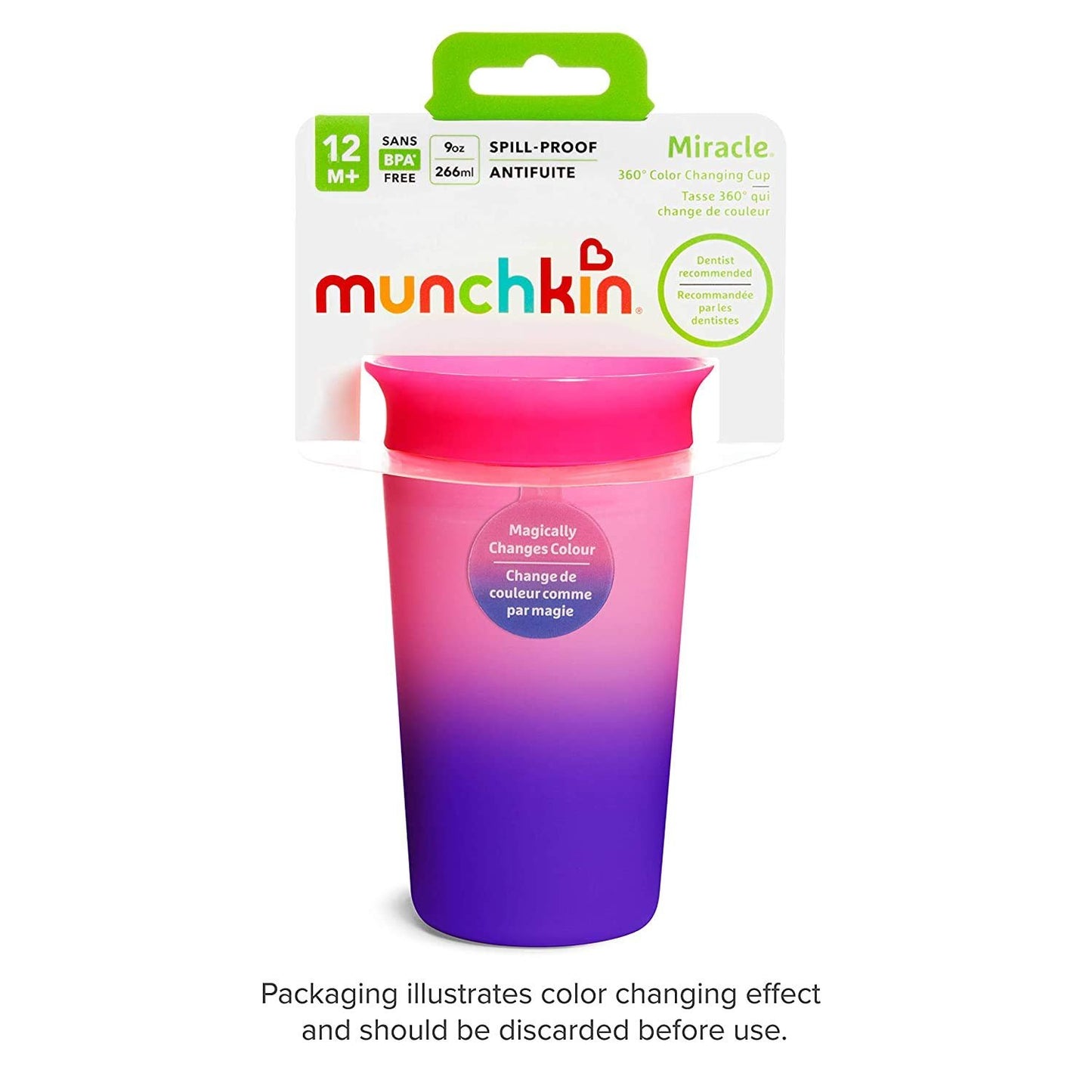 Munchkin Miracle 360 Color Changing Sippy Cup, 9 Oz, Blue