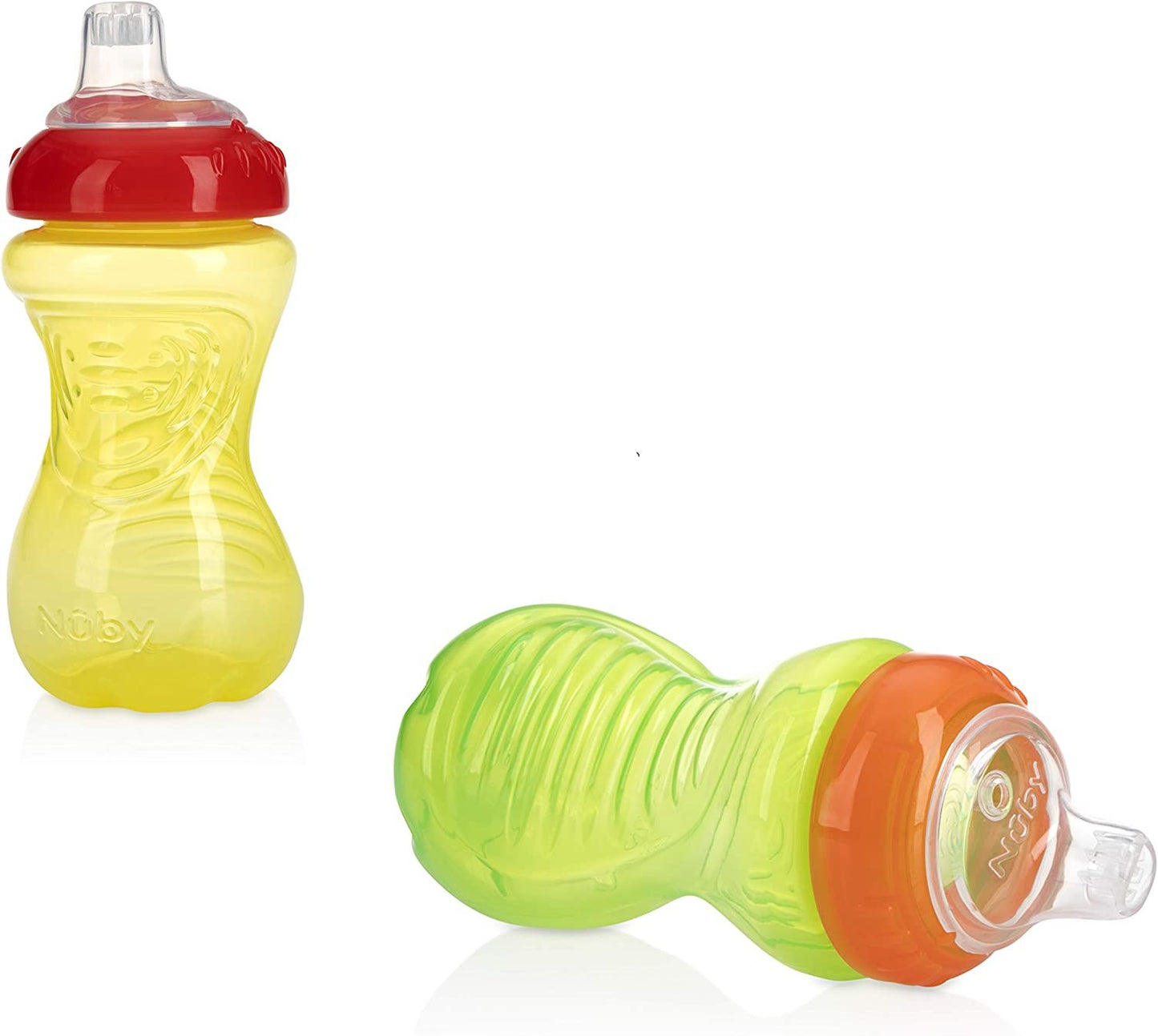 Nuby No-Spill Easy Grip Cup, 10 Ounce (Green/Yellow)