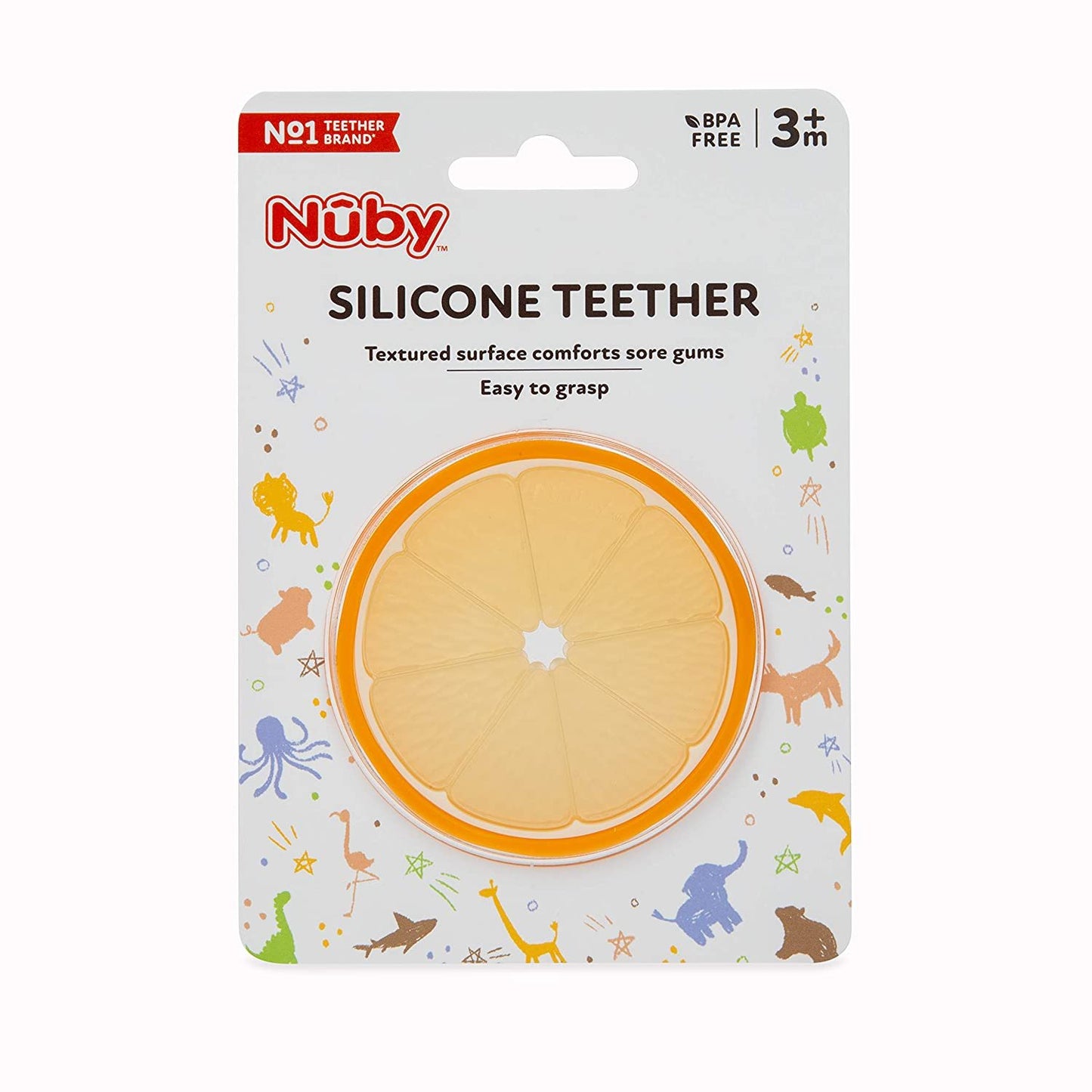 Nuby 100% Silicone Fruit Teether: 3M+, Designs Vary, Multi