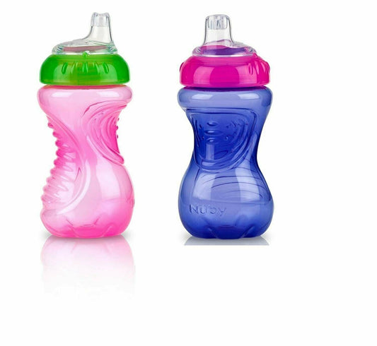 Nuby 2-Pack No-Spill Easy Grip Cups, 10 Ounce