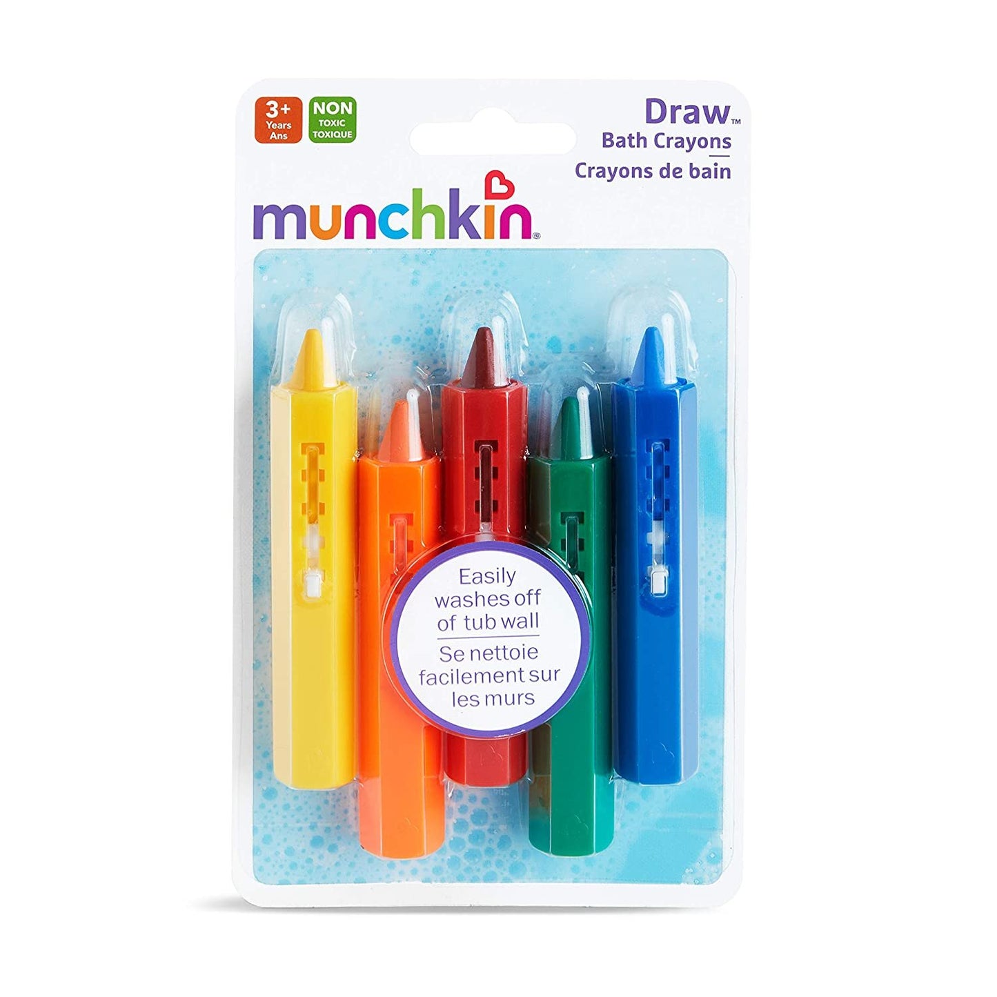 Munchkin® Draw™ Bath Crayons Toddler Bath Toy, 5 Pack