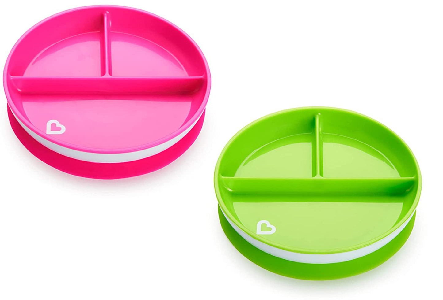Munchkin Stay Put Divided Suction Plates 4 Pack (Pink/Purple/Blue/Green)
