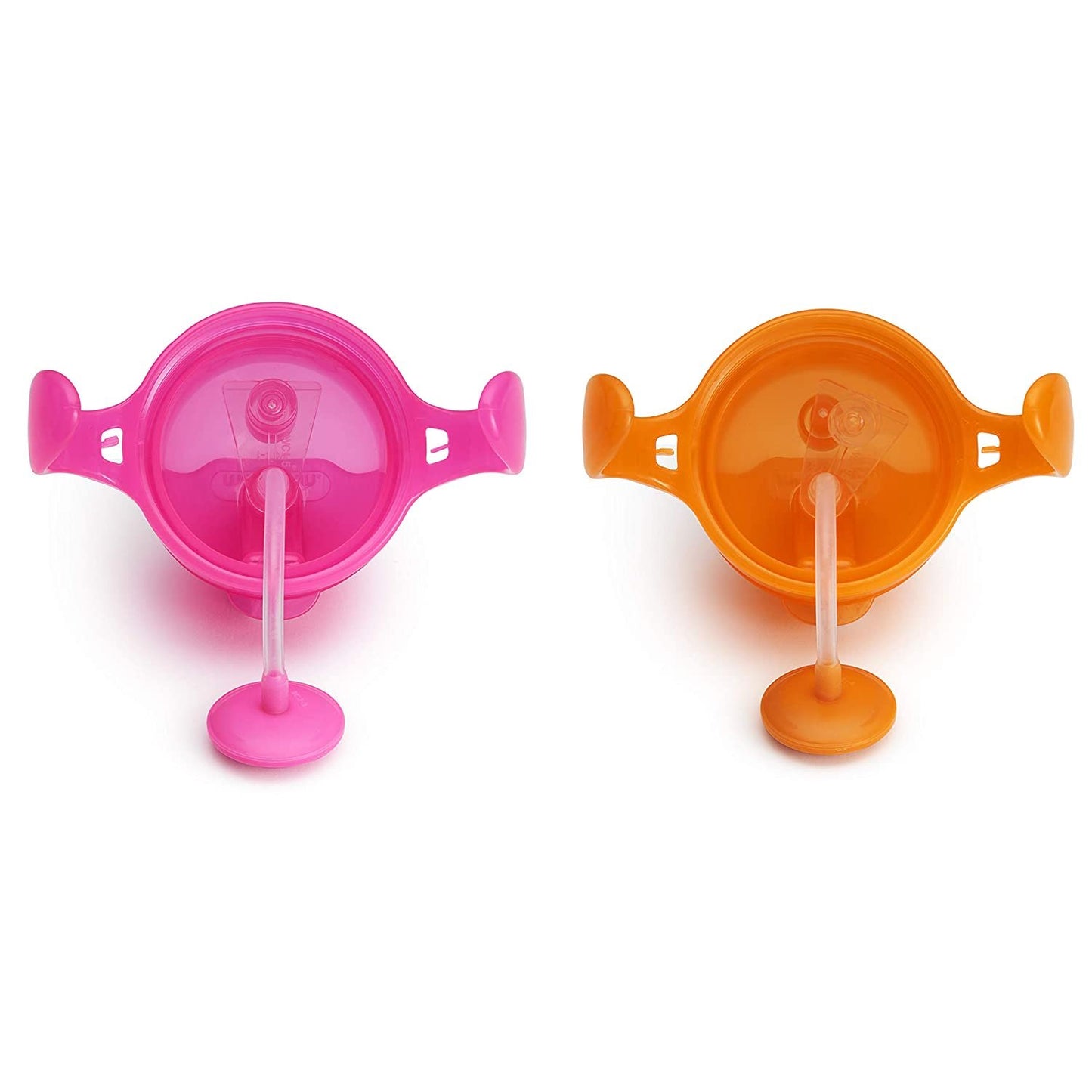 Munchkin Any Angle Click Lock Weighted Straw Trainer Cup, 7 Ounce, Pink/Orange, 2 Pack