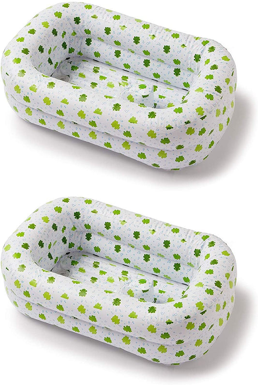 Mommy's Helper Inflatable Bath Tub Froggie Collection, White/Green, 6-18 Months (White/Green (2-Pack))