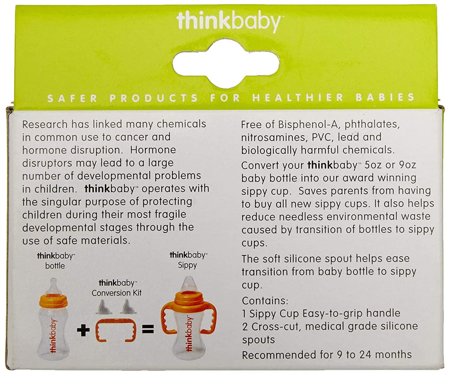 thinkbaby Baby Bottle to Sippy Cup Conversion Replacement Kit