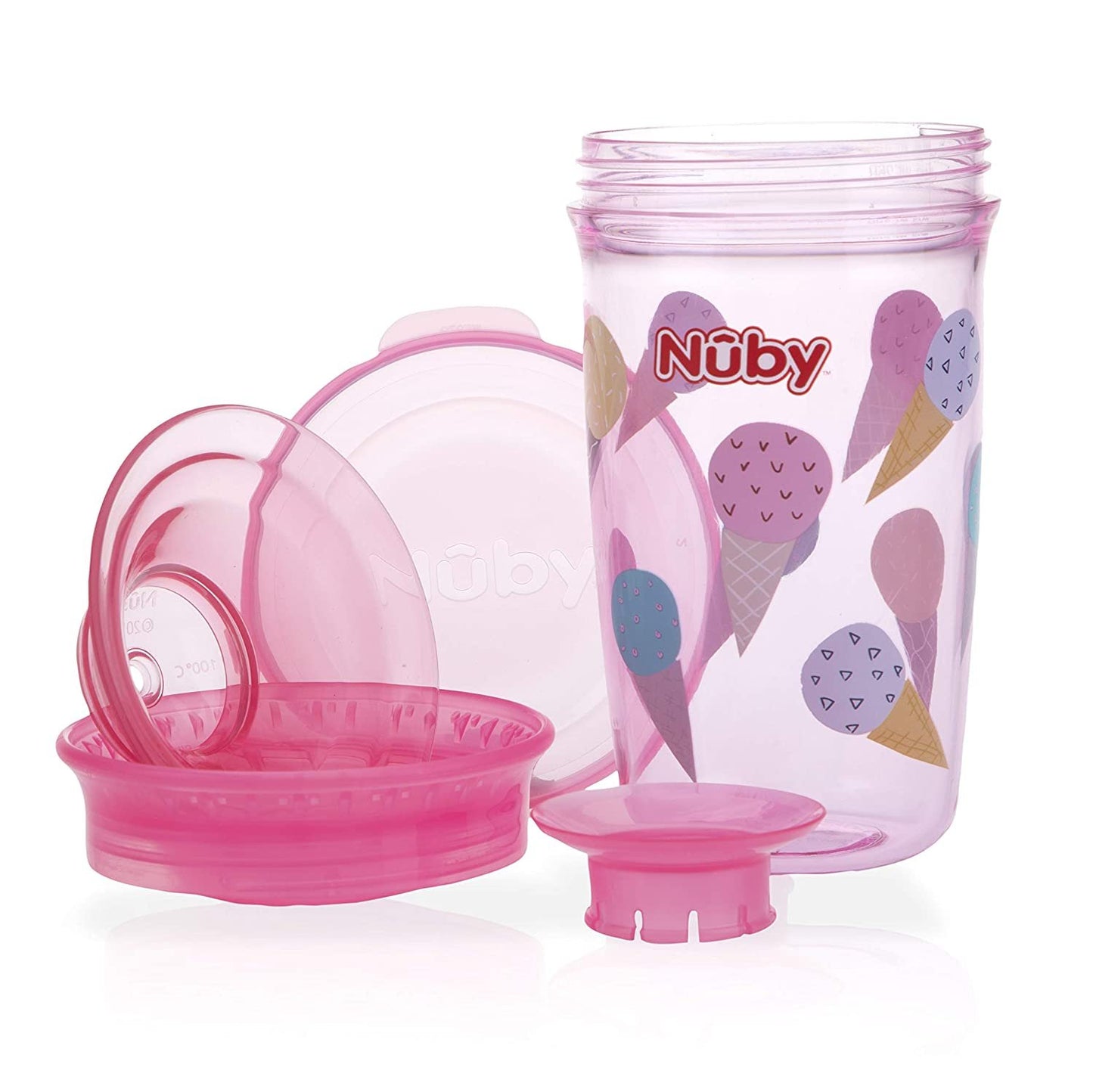 Nuby Tritan No Spill 360 Degree Printed Wonder Cup, Prints May Vary, 1pk