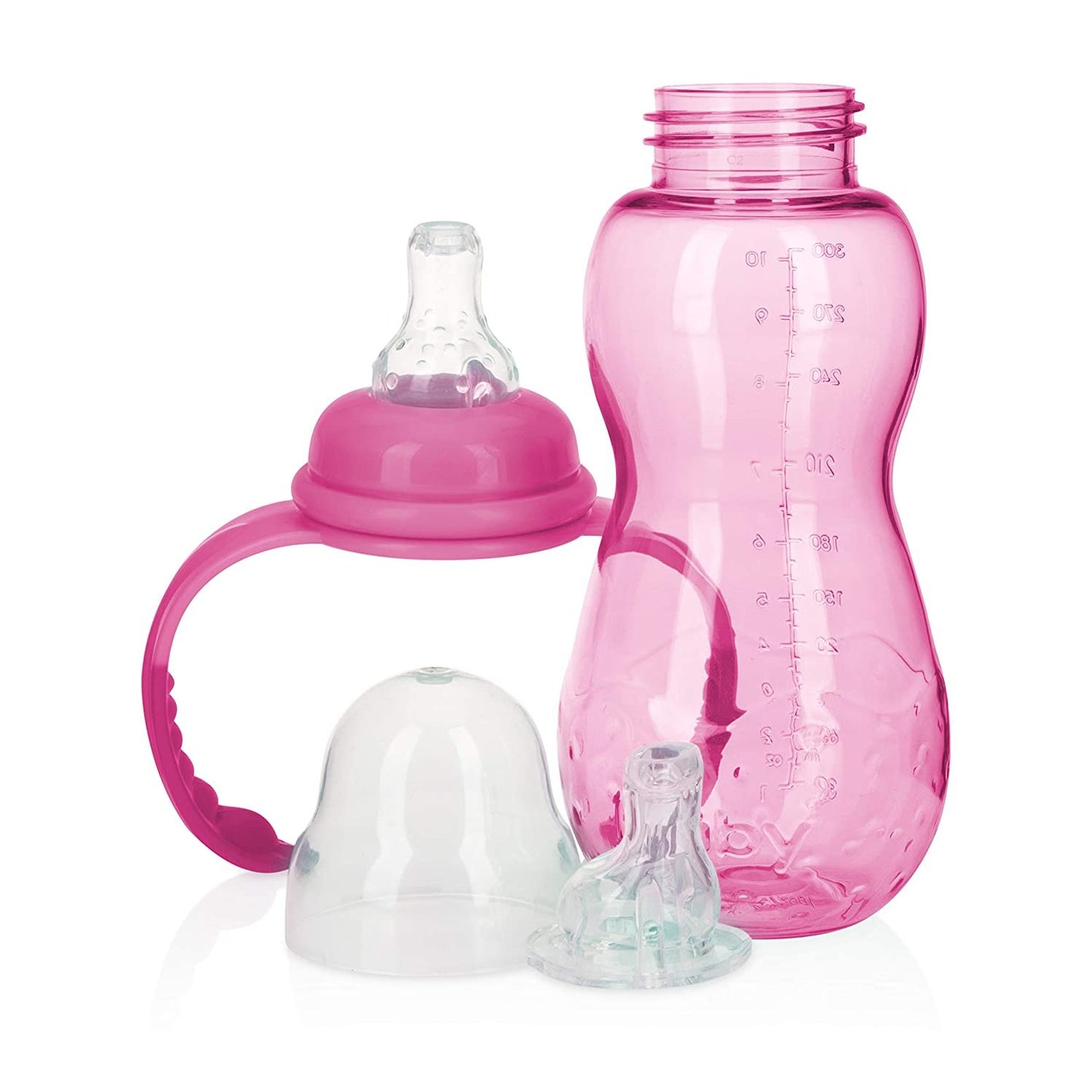Nuby New 3 Stage Ultra Durable Tritan Grow with Me No-Spill Bottle to Cup, 10 Oz