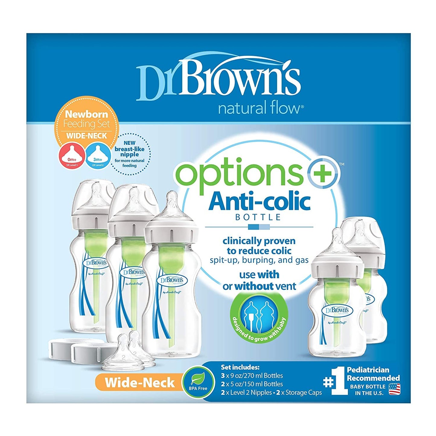 Dr. Brown's Options+ Newborn Wide-Neck Bottle Set