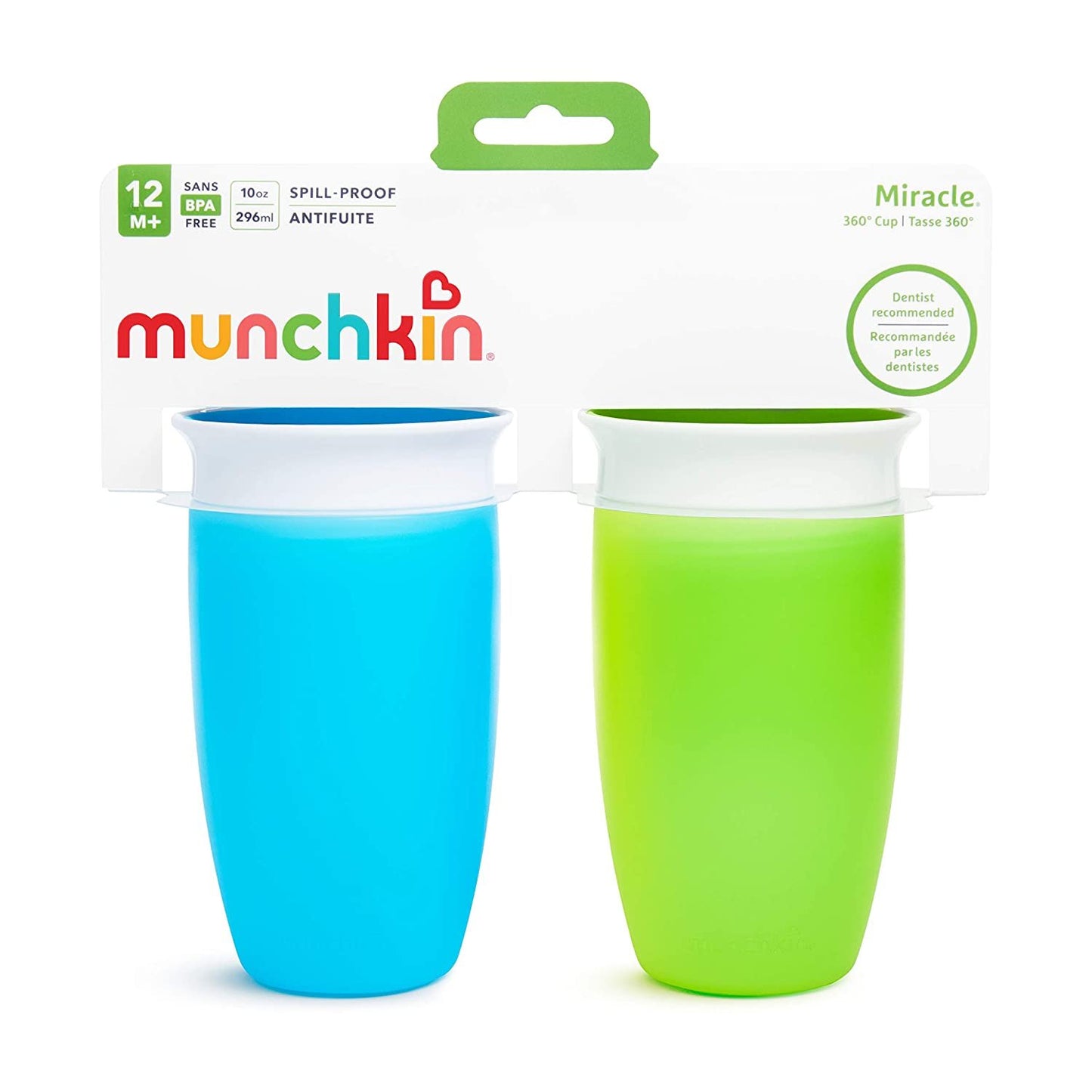 Munchkin Miracle 360 Sippy Cup, Green/Blue