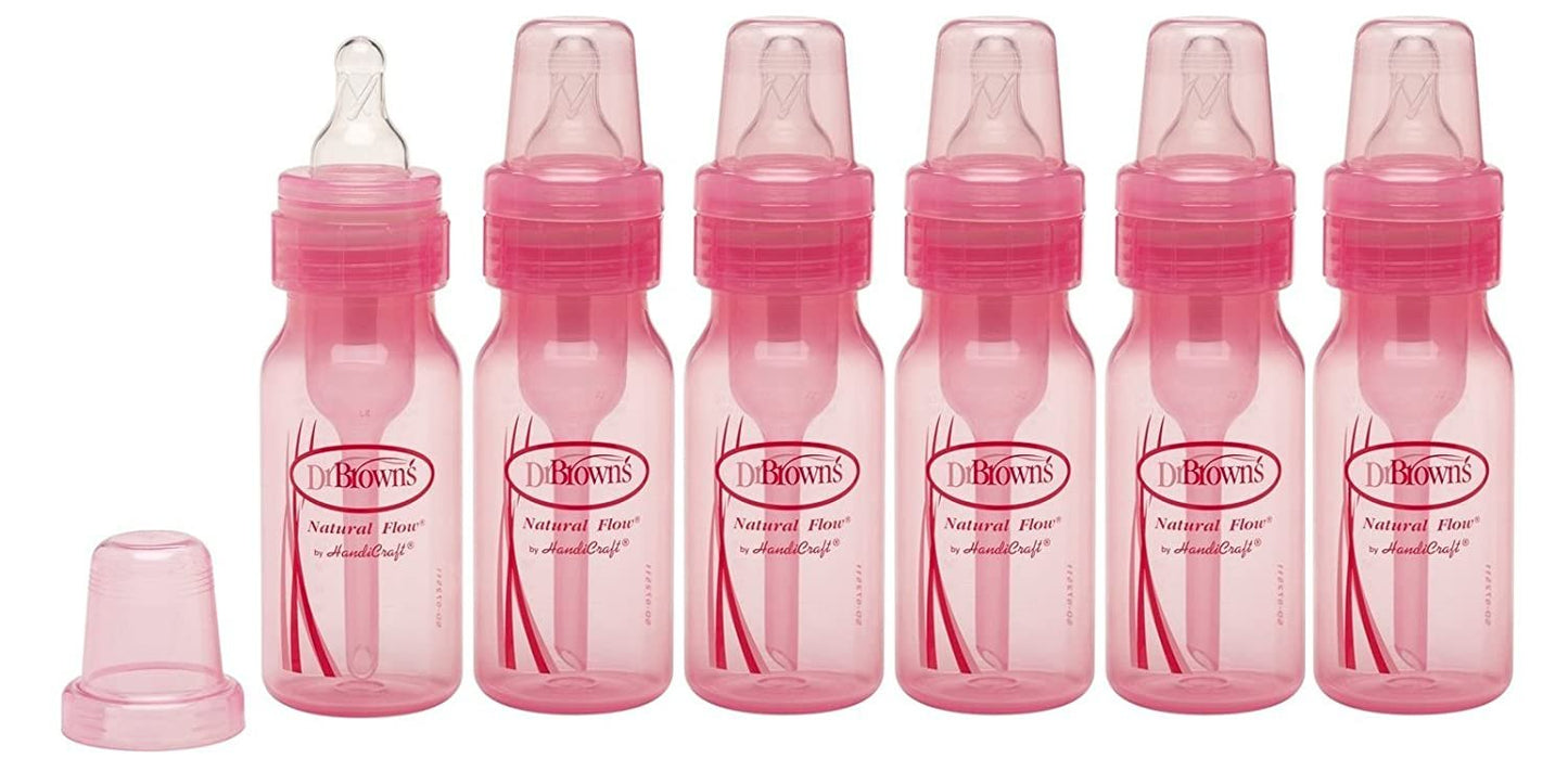Dr. Brown's Pink 4 Ounce Bottles - 6 Pack