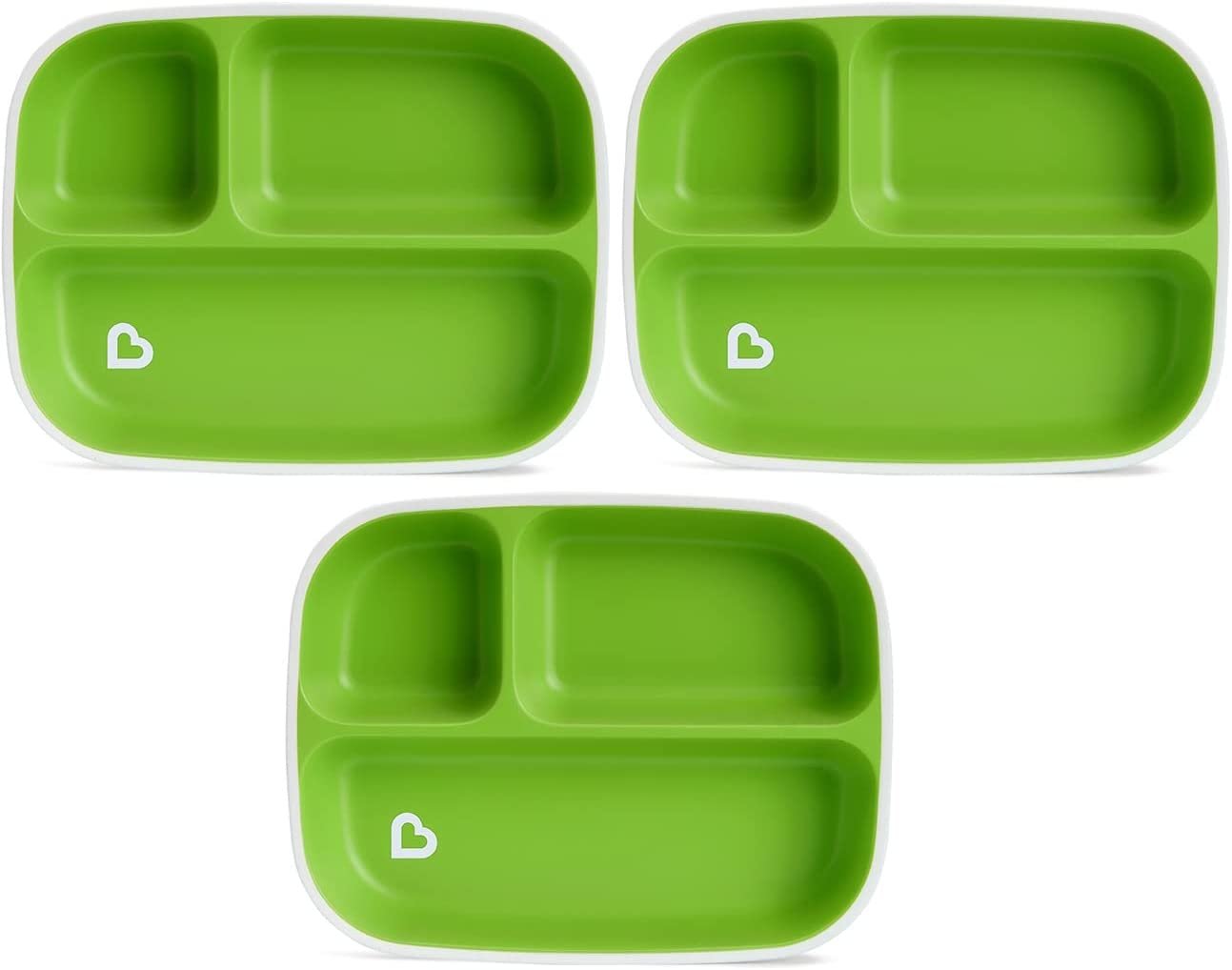 Munchkin Splash Toddler Plates (Divided, Green)