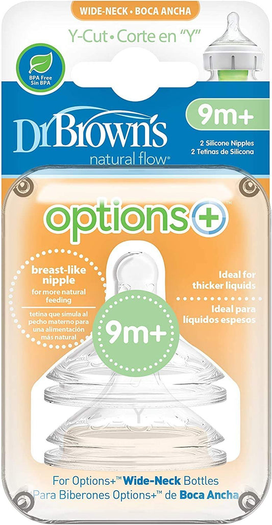 Dr. Brown`s Natural Flow Y Cut Wide Neck Nipple - 4 Nipples