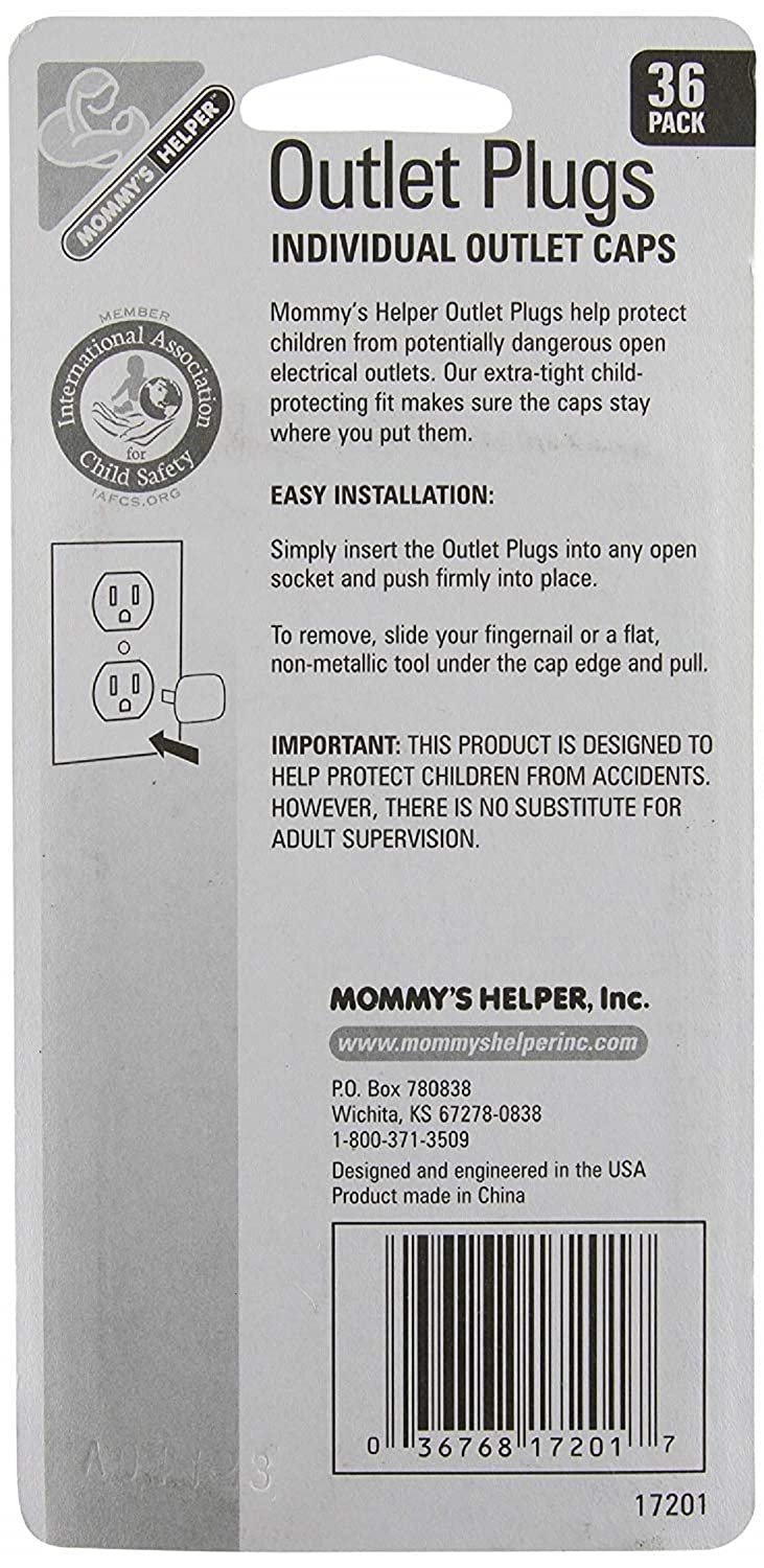 Mommys Helper - Outlet Plugs, (108 Count) (3 Packs Of 36 Count)