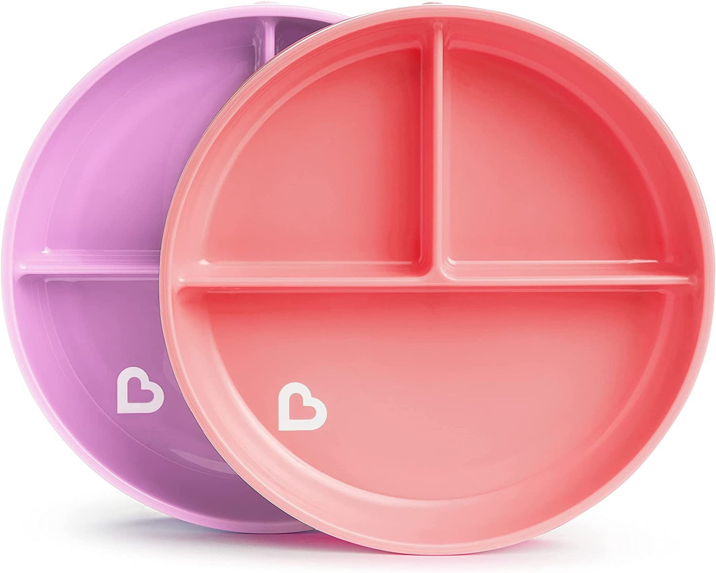 Munchkin Stay Put Divided Suction Plates, Pink/Purple